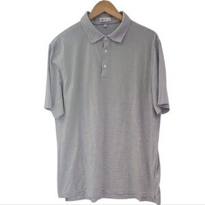 Peter Millar Jubilee Stripe Golf Performance Polo Sz XL Pima Cotton Silk Stretch